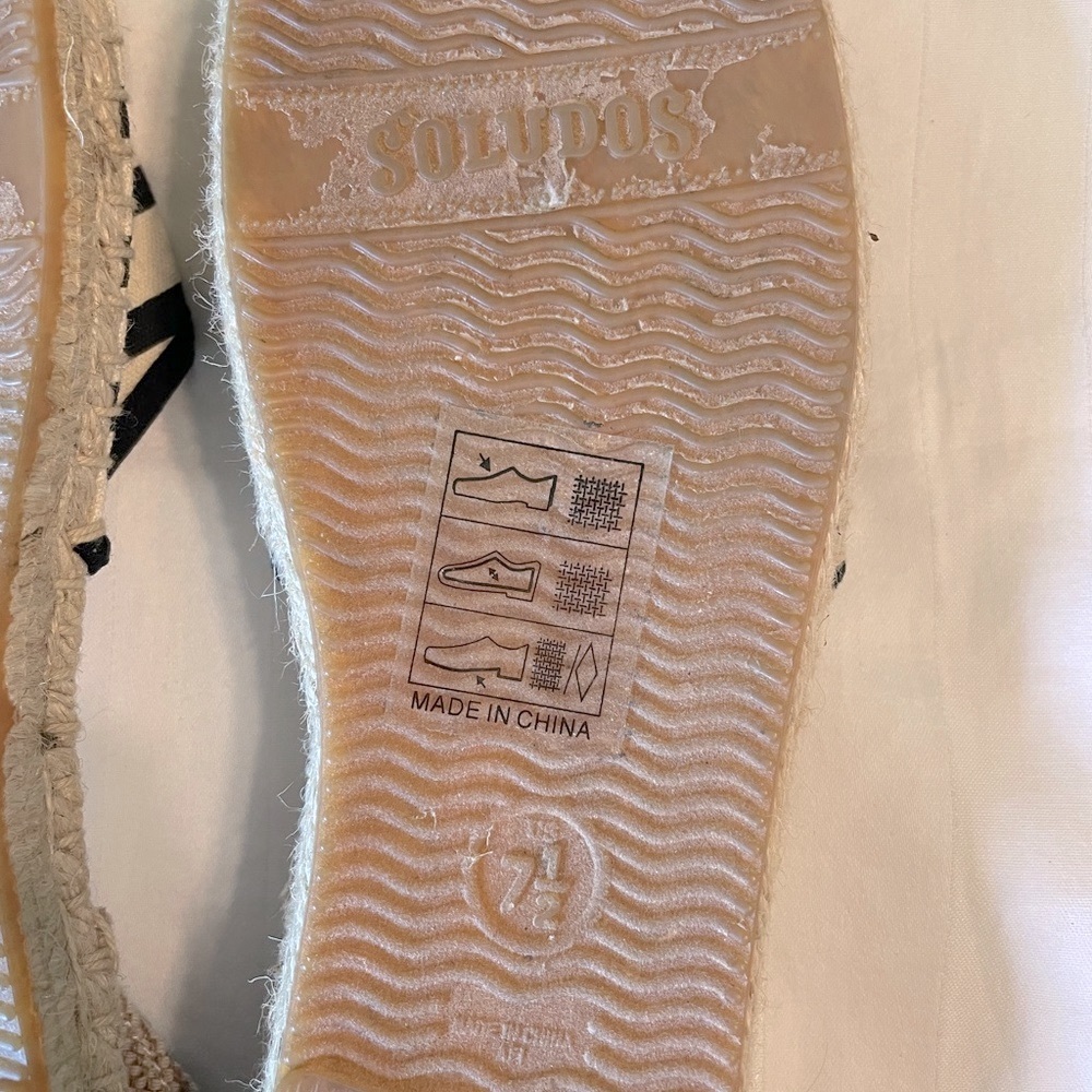 Soludos stripe canvas ankle tie espadrille sandals - Picture 5 of 7